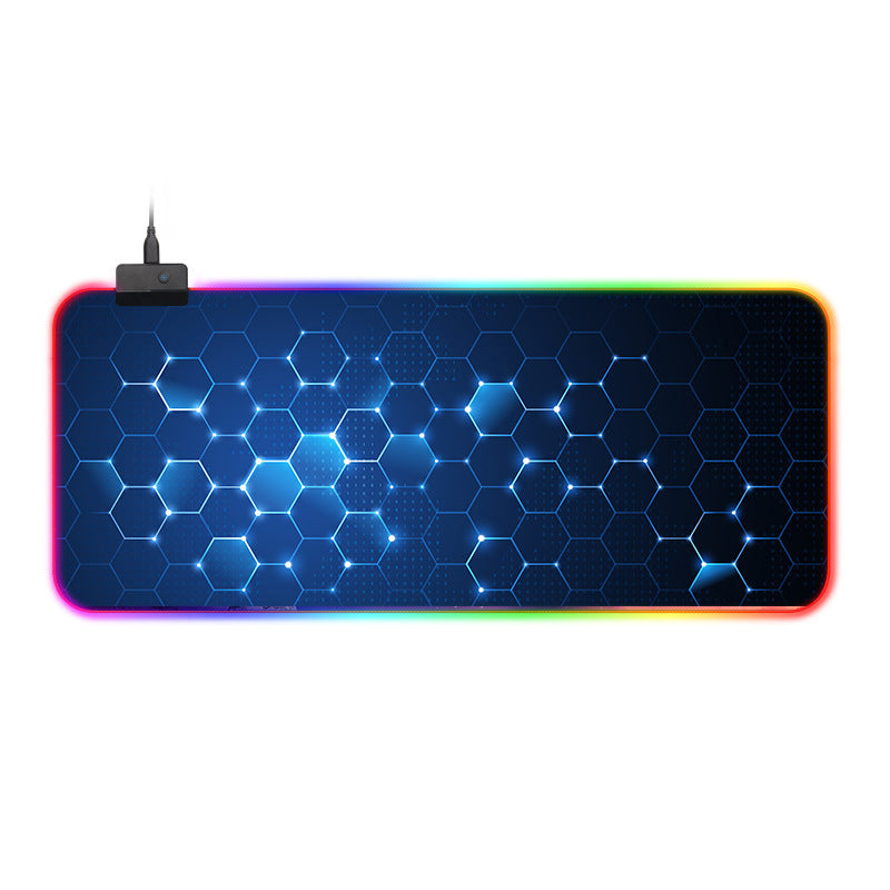 LED Light Gaming Mouse Pad RGB Large Keyboard Cover Non-Slip Rubber Base Computer Carpet Desk Mat PC Game Mouse Pad