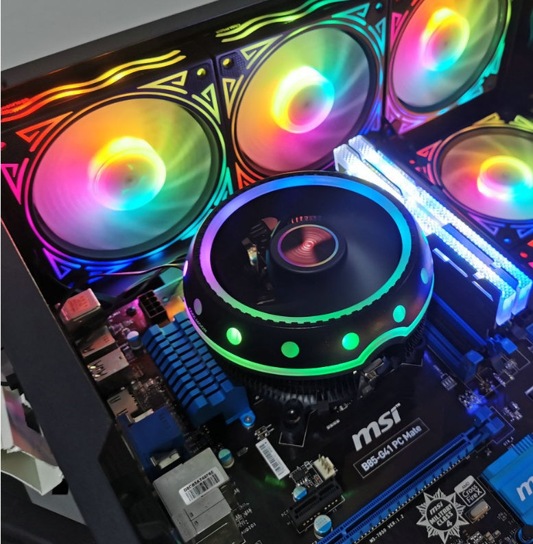 Color changing computer cooling CPU fan