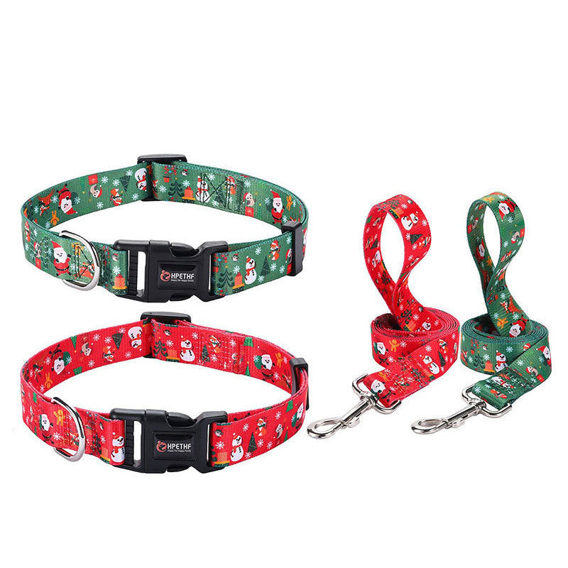 Christmas Collar Pet Hand Holding Rope Dog Leash