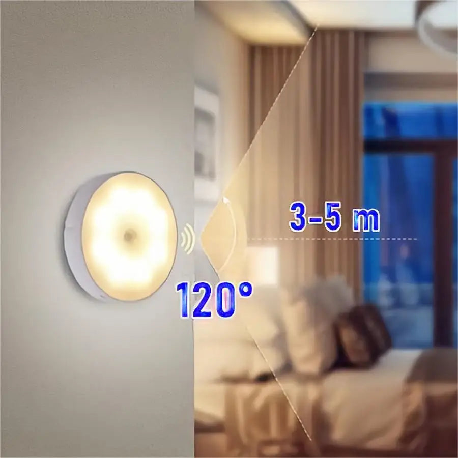 Motion Sensor Light Led USB NightLights Rechargeable Lamp for Bedroom Staircase Hallway Wardrobe Cupboard Lighting