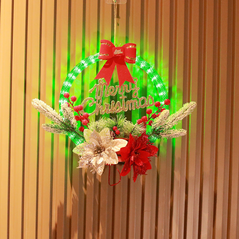 Christmas 30CM Luminous Garland Door Hanging Christmas Decorations